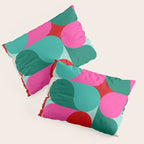 Retro Geo Christmas Drop Pattern - pink, teal, red, green Pillow Sham Gallery Image 3
