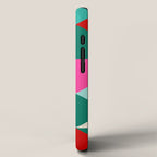 Retro Geo Christmas Drop Pattern - pink, teal, red, green iPhone Case Gallery Image 2