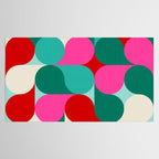 Retro Geo Christmas Drop Pattern - pink, teal, red, green Tablecloth Gallery Image 2