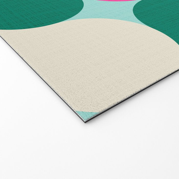 Retro Geo Christmas Drop Pattern - pink, teal, red, green Welcome Mat Gallery Image 2