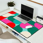 Retro Geo Christmas Drop Pattern - pink, teal, red, green Desk Mat Gallery Image 2