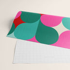 Retro Geo Christmas Drop Pattern - pink, teal, red, green Wrapping Paper Gallery Image 2