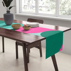 Retro Geo Christmas Drop Pattern - pink, teal, red, green Table Runner Gallery Image 2