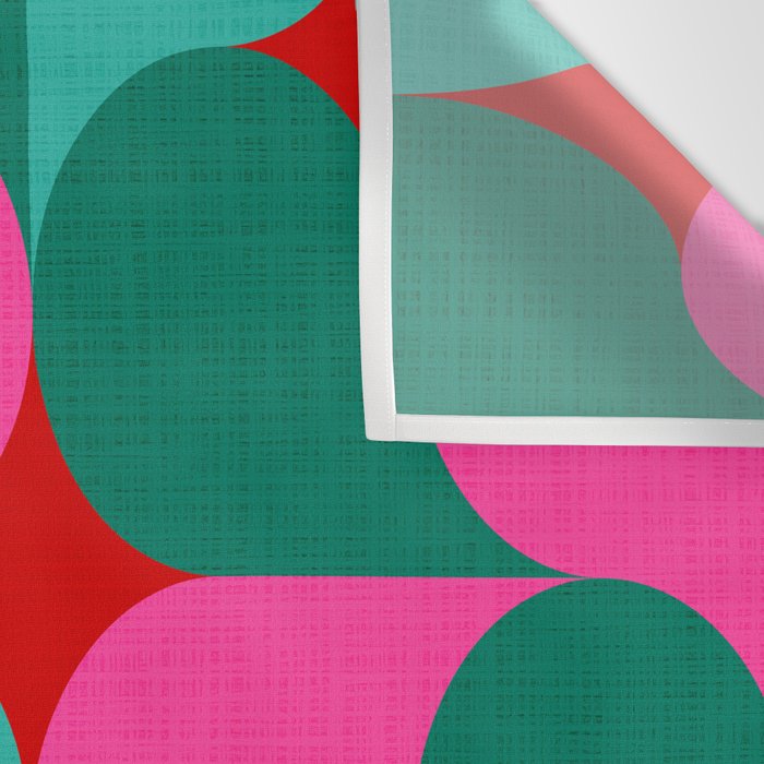 Retro Geo Christmas Drop Pattern - pink, teal, red, green Wall Tapestry Gallery Image 3