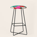 Retro Geo Christmas Drop Pattern - pink, teal, red, green Stool Gallery Image 1