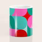 Retro Geo Christmas Drop Pattern - pink, teal, red, green Coffee Mug Gallery Image 4