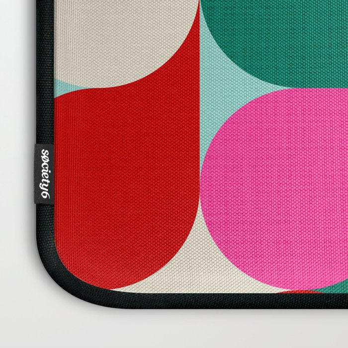 Retro Geo Christmas Drop Pattern - pink, teal, red, green Laptop Sleeve Gallery Image 3