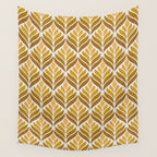 Yellow Retro Flower Pattern Wall Tapestry Gallery Image 4