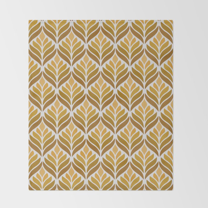 Yellow Retro Flower Pattern Throw Blanket Gallery Image 2