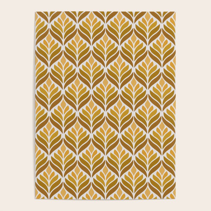 Yellow Retro Flower Pattern Poster Gallery Image 4