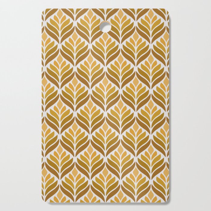 Yellow Retro Flower Pattern Cutting Board Gallery Image 1
