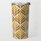 Yellow Retro Flower Pattern Travel Mug Gallery Image 2