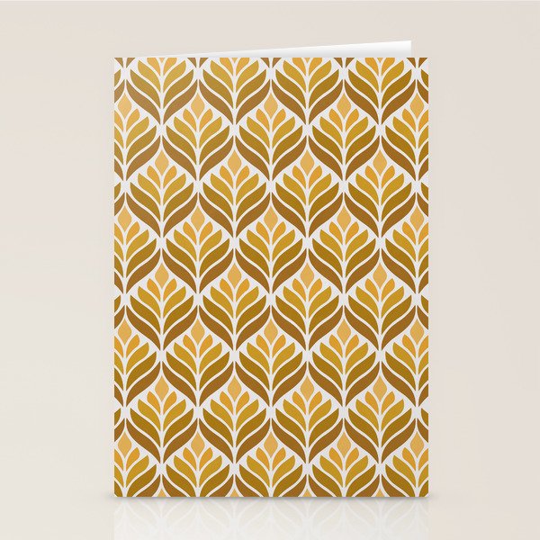 Yellow Retro Flower Pattern Stationery Card Gallery Image 2