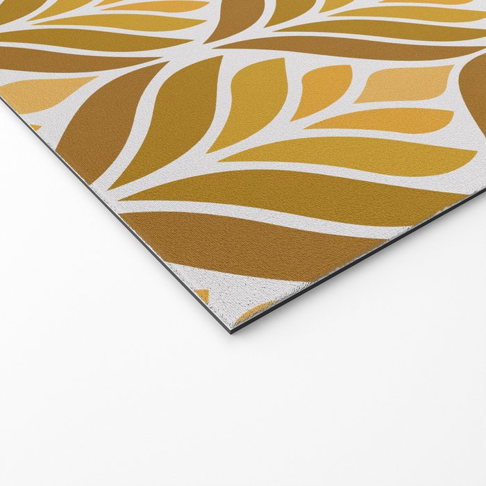 Yellow Retro Flower Pattern Welcome Mat Gallery Image 2
