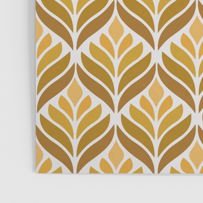 Yellow Retro Flower Pattern Poster Gallery Image 3