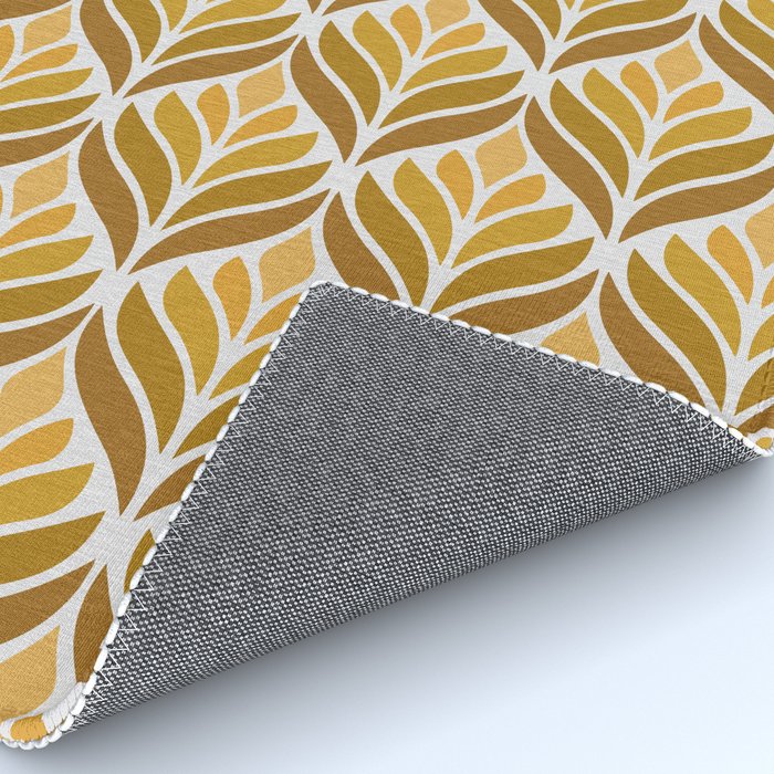 Yellow Retro Flower Pattern Rug Gallery Image 4