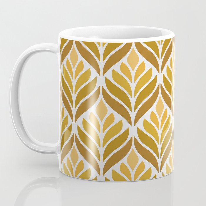 Yellow Retro Flower Pattern Coffee Mug Gallery Image 3