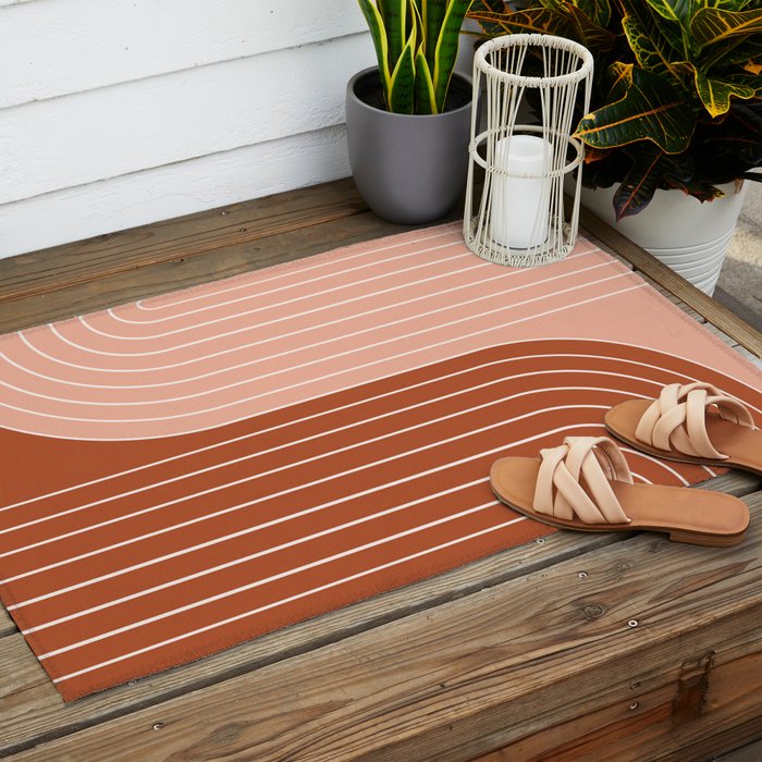 Two Tone Line Curvature XXIX Outdoor Rug Gallery Image 2