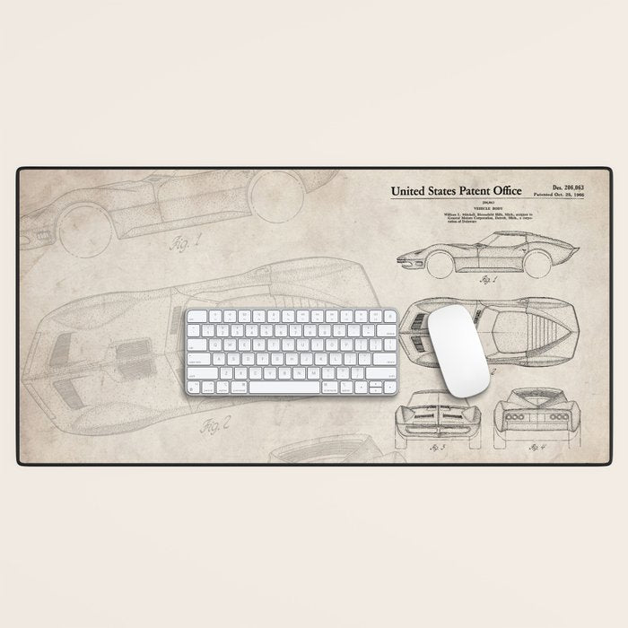 Classic Car Patent - American Car Art - Antique Desk Mat Gallery Image 1