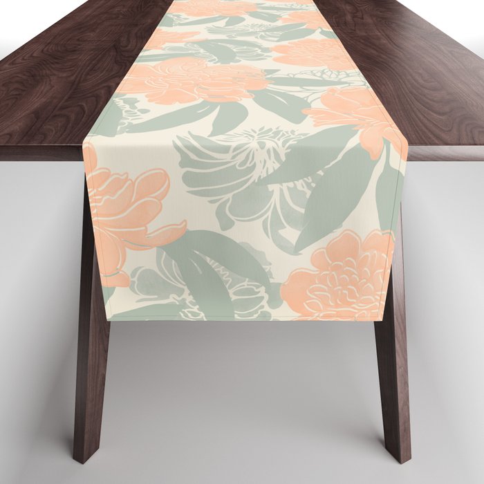 Modern floral blooms P3 Table Runner Gallery Image 1