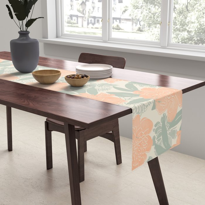 Modern floral blooms P3 Table Runner Gallery Image 2