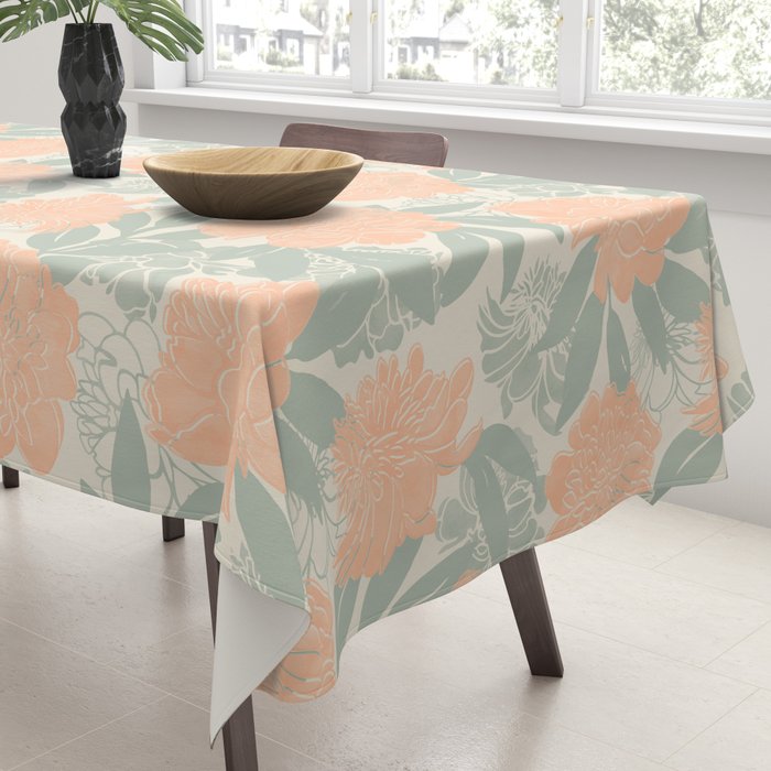Modern floral blooms P3 Tablecloth Gallery Image 3