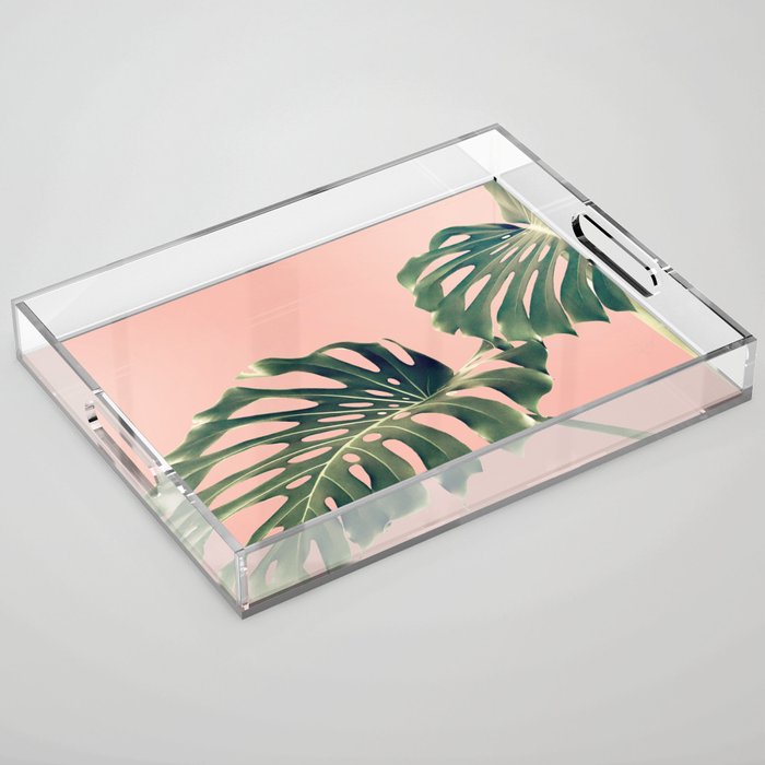Monstera Blush Acrylic Tray Gallery Image 1