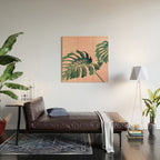 Monstera Blush Wood Wall Art Gallery Image 2