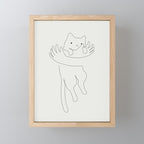 One Line Cat 2: Hug Mini Art Print Gallery Image 1