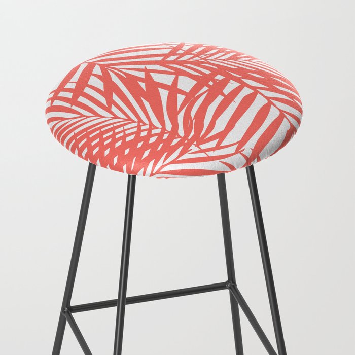 Palm Fronds in Living Coral Stool Gallery Image 2