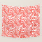 Palm Fronds in Living Coral Wall Tapestry Gallery Image 4
