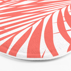 Palm Fronds in Living Coral Bath Mat Gallery Image 3