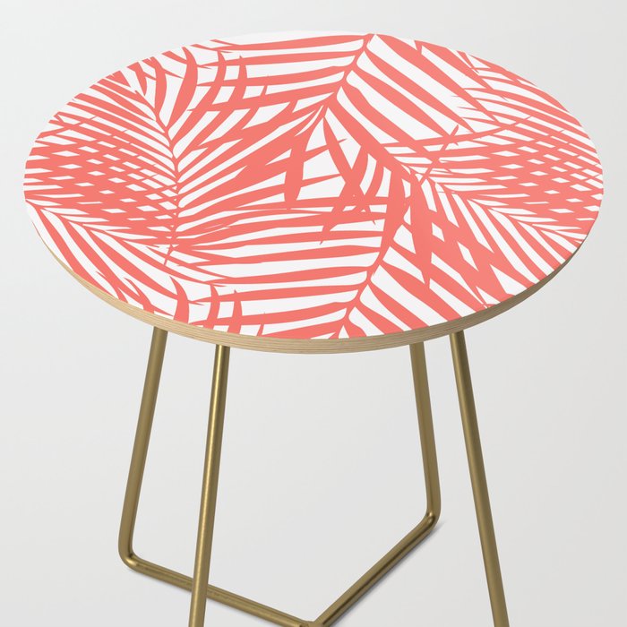 Palm Fronds in Living Coral Side Table Gallery Image 2