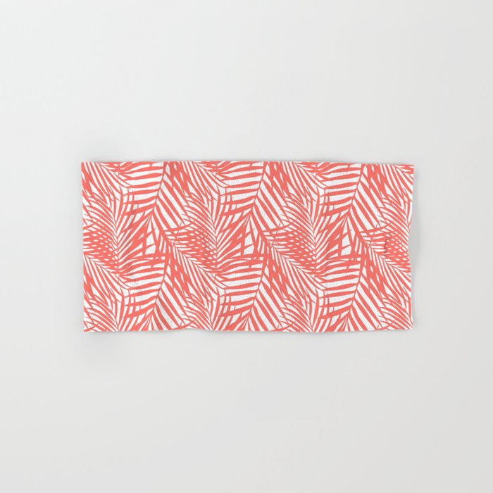 Palm Fronds in Living Coral Bath Towel Gallery Image 1