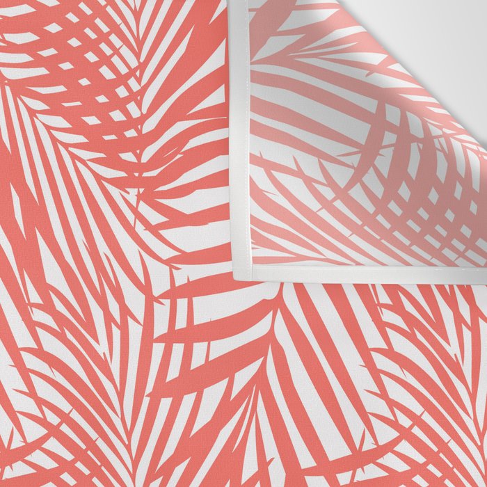 Palm Fronds in Living Coral Wall Tapestry Gallery Image 3