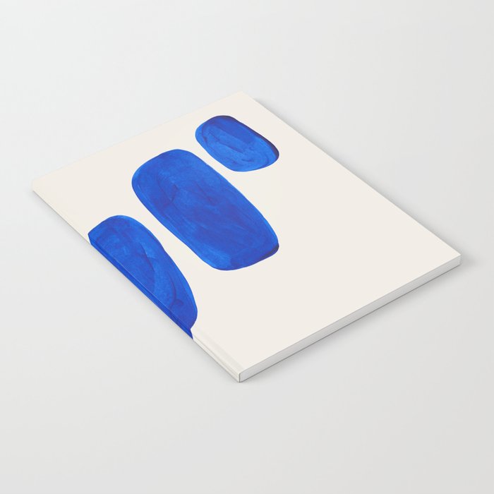 Minimalist Modern Mid Century Colorful Abstract Shapes Phthalo Blue Native Pebbles Stacked Notebook Gallery Image 1