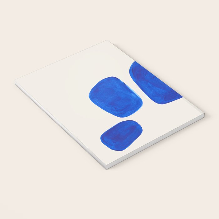 Minimalist Modern Mid Century Colorful Abstract Shapes Phthalo Blue Native Pebbles Stacked Notebook Gallery Image 3