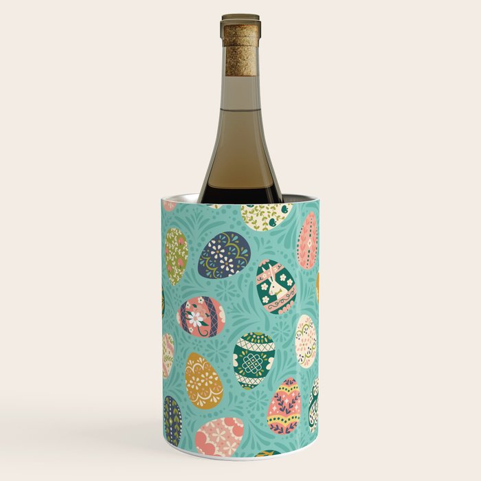 Floral Easter Eggs - Aqua Wine Chiller Gallery Image 1
