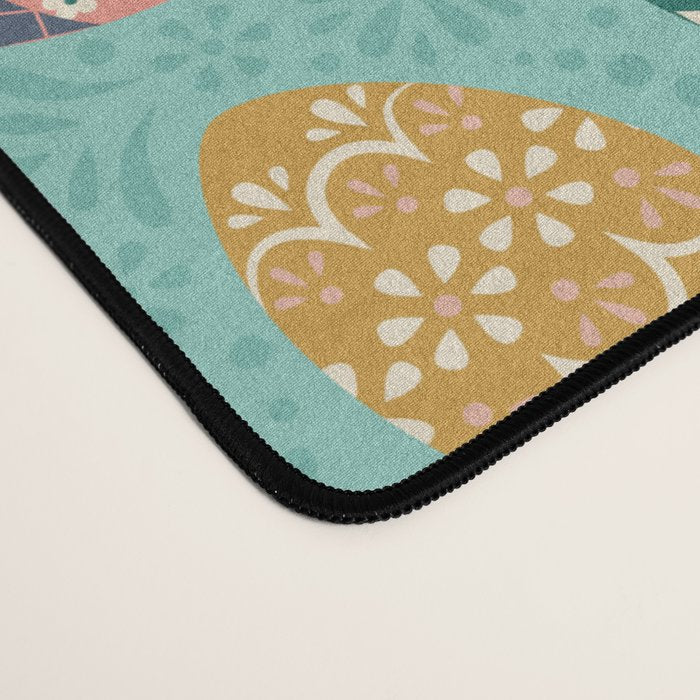 Floral Easter Eggs - Aqua Desk Mat Gallery Image 4