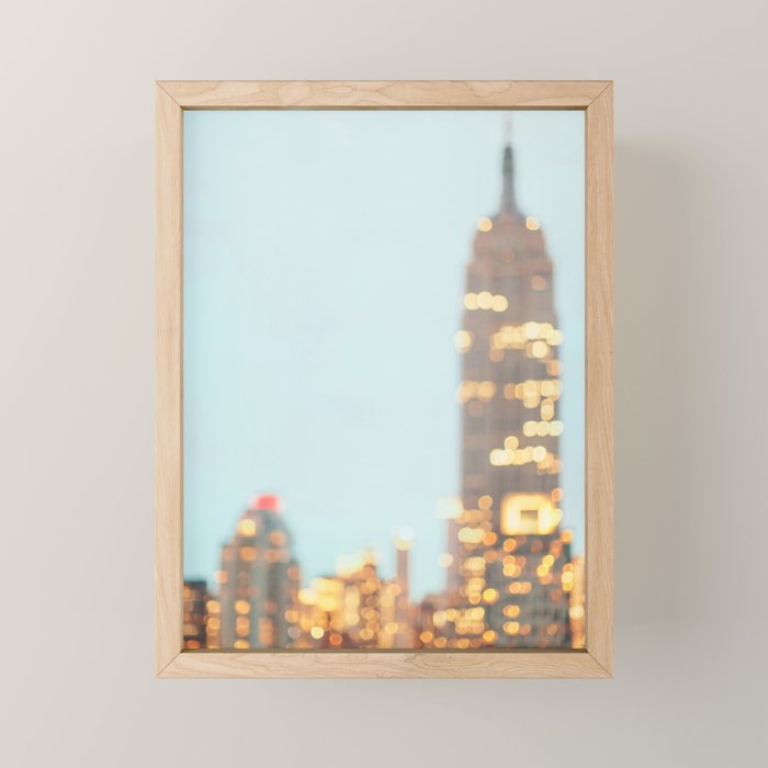 Empire State Night Lights Mini Art Print Gallery Image 1