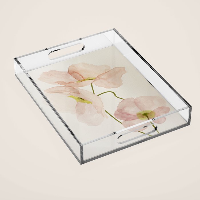 Silk Poppies Acrylic Tray Gallery Image 1