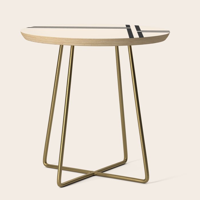 Strong Deco - Minimalist Geometric Design in Black and Almond Cream Side Table Gallery Image 1