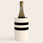 Strong Deco - Minimalist Geometric Design in Black and Almond Cream Wine Chiller Gallery Image 2