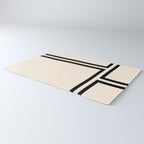 Strong Deco - Minimalist Geometric Design in Black and Almond Cream Rug Gallery Image 3