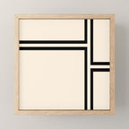 Strong Deco - Minimalist Geometric Design in Black and Almond Cream Mini Art Print Gallery Image 1
