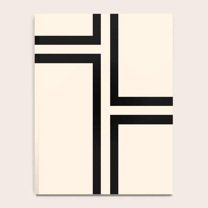 Strong Deco - Minimalist Geometric Design in Black and Almond Cream Notebook Gallery Image 4