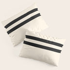 Strong Deco - Minimalist Geometric Design in Black and Almond Cream Pillow Sham Gallery Image 3