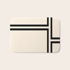 Strong Deco - Minimalist Geometric Design in Black and Almond Cream Bath Mat Gallery Image 1