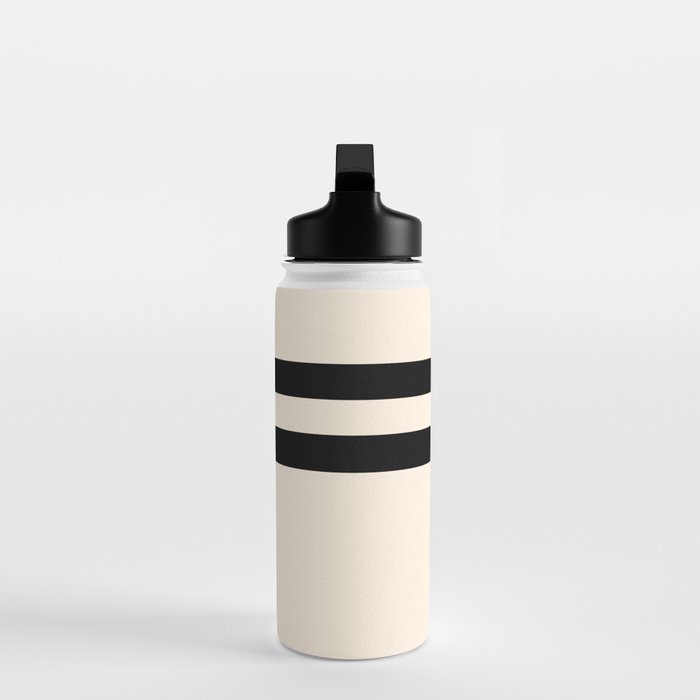 Strong Deco - Minimalist Geometric Design in Black and Almond Cream Water Bottle Gallery Image 3
