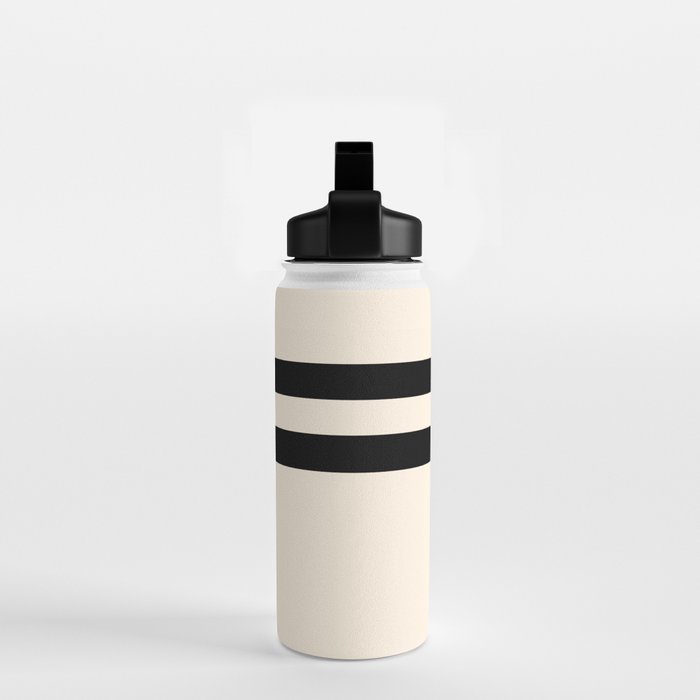 Strong Deco - Minimalist Geometric Design in Black and Almond Cream Water Bottle Gallery Image 2